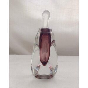 Vintage Robert Burch 1988 Studio Art Glass Perfume Bottle & Stopper Hand Blown